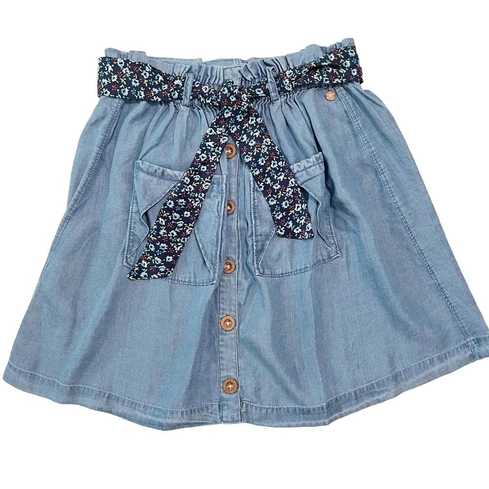 Matilda Jane Oceanside Chambray Blue Skirt NWT 14 Girl